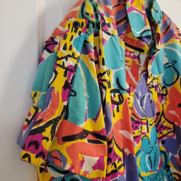Vintage Retro-Print Vibrant Colourful Jaeger Set - Resortwear - Skirt and Blouse - Picture 10 of 16
